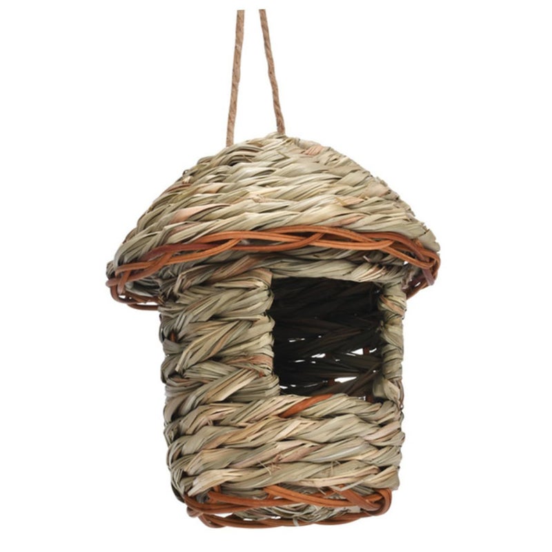 Abaodam Natural Grass and Rattan Hanging Woven Bird Nest House - Durable Garden Patio Decoration - Image 2