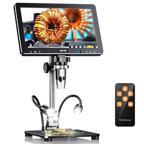 Hayve DM13 10.1 Inch LCD Digital Microscope, 16MP 2000X HD IPS Soldering Microscopes for Adults, Electronics Repair, Coin Microscope Magnifier for Error Coins with Screen, 10 LED Lights - Image 1