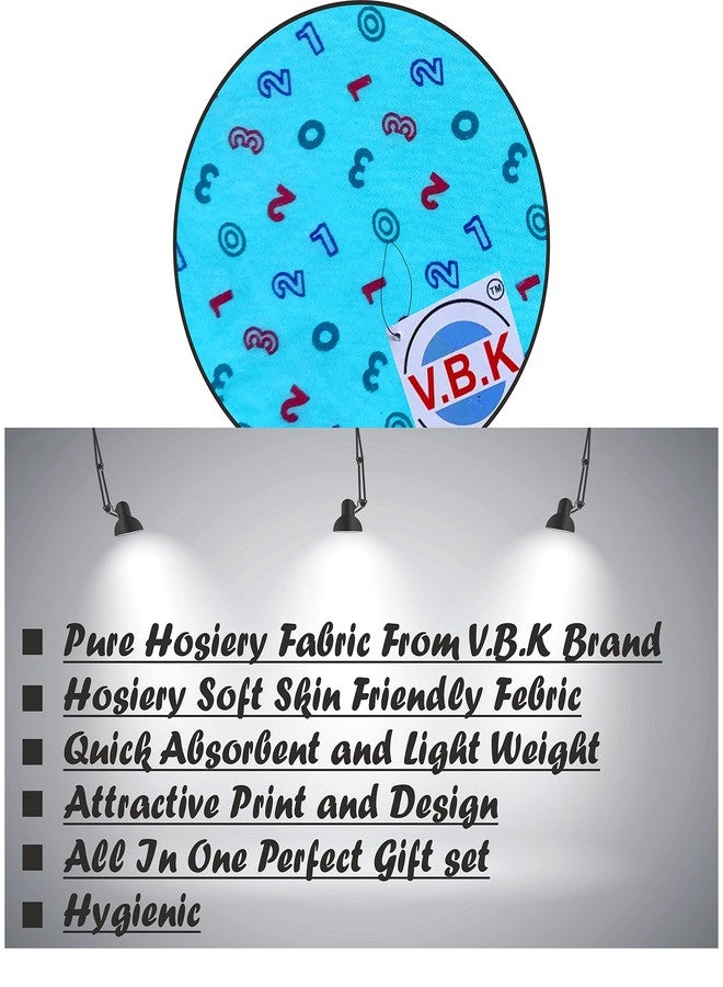 V.B.K طقم قبعة/غطاء رأس للأطفال الرضع من VBK®، للأولاد والبنات، عبوة من 3 قطع، من عمر 0 إلى 3 أشهر، مصنوع من قماش ناعم من الجوارب النقية (طقم 2)، متعدد الألوان - Image 3