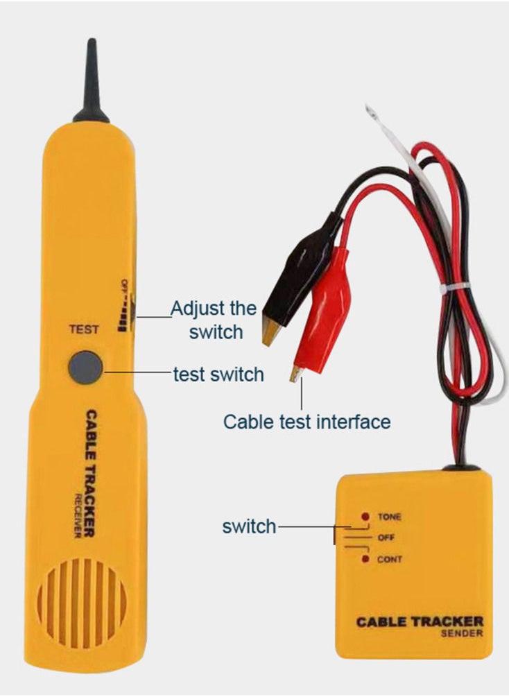 Generic - Multifunctional Network Telephone Line Cable Trackers Sensors Receiver Set Line Finder Detector Tool Wire Trackers Circuit Continuity Test with Storage Bag - Image 1