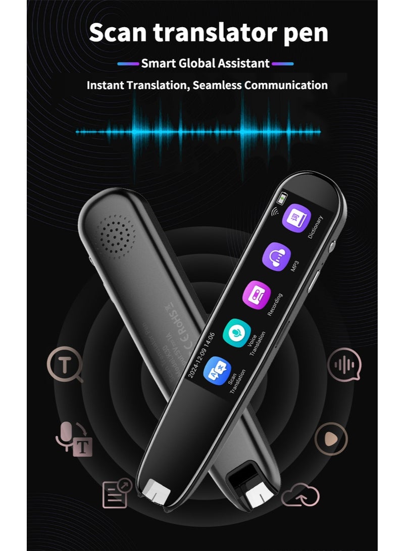 قلم المسح الضوئي والترجمة الذكي – يدعم أكثر من 112 لغة، بتقنية الذكاء الاصطناعي، مسح وقراءة النصوص، ترجمة فورية صوتية، قاموس مدمج، تسجيل الملاحظات، متوافق مع الكتب والشاشات - Image 2