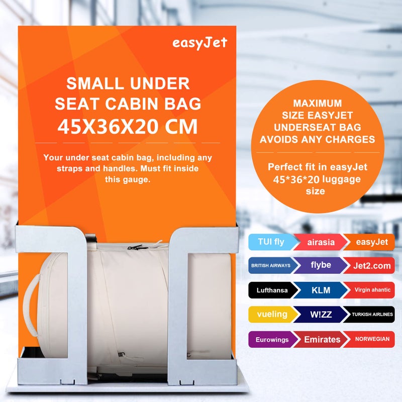 HOMIEE حقيبة كابينة HOMIEE 45 x 36 x 20 سم مسموح بها تحت المقعد Easyjet حقيبة ظهر، 40 x 20 x 25 سم حقيبة ظهر سفر Ryanair أمتعة يد حقيبة ظهر غير رسمية، حقيبة ظهر مقاومة للماء تناسب لابتوب 15.6 إنش, - Image 2