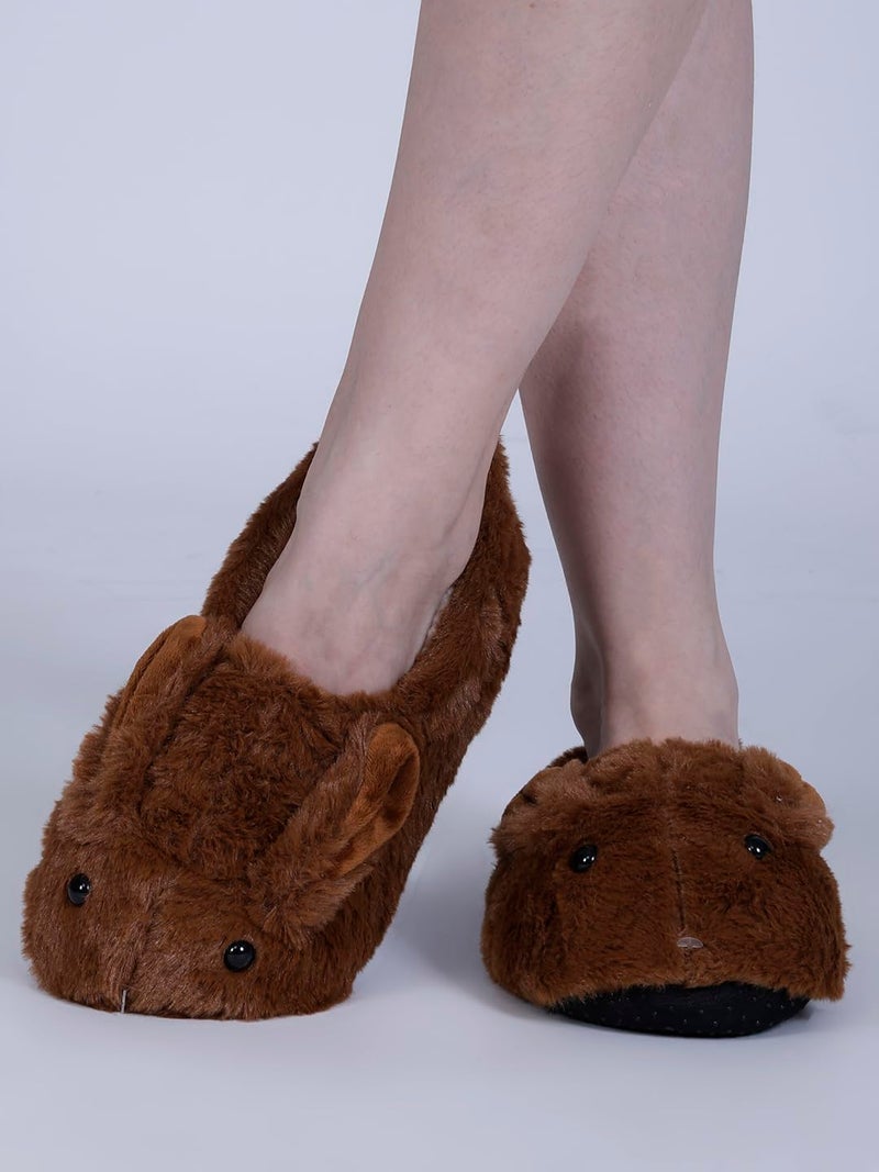 Dollar Women Anti-Slip Super Elastic Cotton Indoor Outdoor Floor Slipper Causal No Show Fur Slipper Socks In (Pack of 1), Brown, 6 UK - Image 3