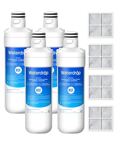 Waterdrop LT1000PC ADQ747935 Refrigerator Water Filter and Air Filter Replacement for LG LT1000P LMXS28626S LFXS26973S LFXS26596S LFXS28596S ADQ74793501 ADQ74793502 and LT120F 4 Combo - Image 1