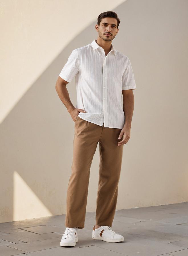 Splash FAV Regular Fit Pinstriped Seersucker Shirt - Image 2