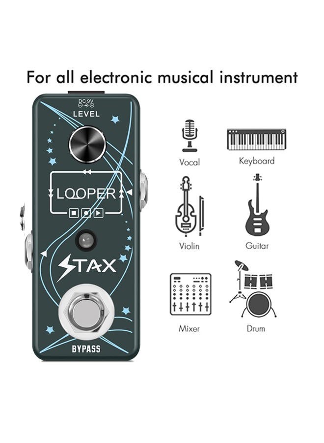 Stax Looper Guitar Pedal Unlimited Overdubs 10 Minutes of Looping, 1/2 time With USB to Import and Export Loop 3Mode Mini Size True Bypass - Image 3