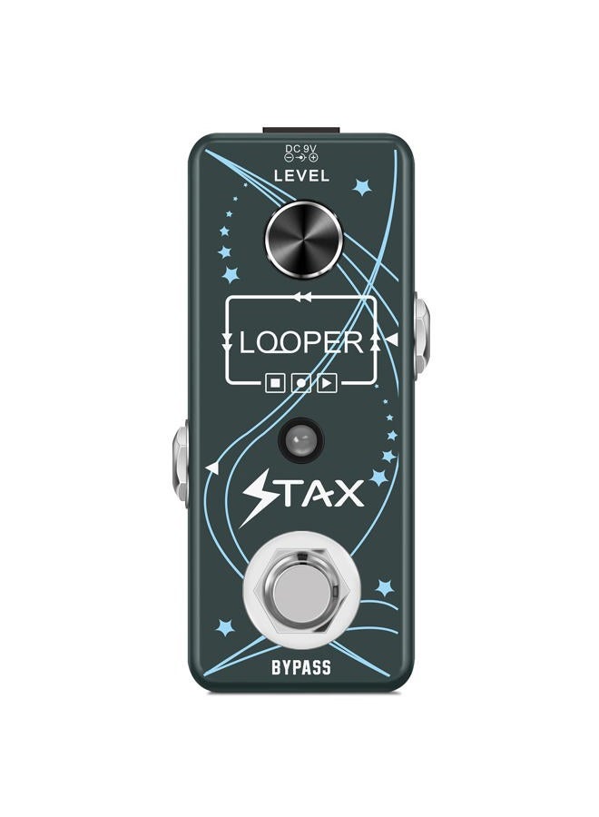 Stax Looper Guitar Pedal Unlimited Overdubs 10 Minutes of Looping, 1/2 time With USB to Import and Export Loop 3Mode Mini Size True Bypass - Image 2