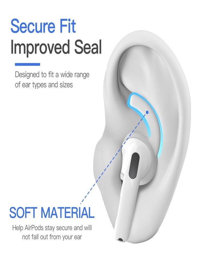 DamonLight 4 Pairs Ear Hooks for AirPods Pro 3 [Added Storage Pouch] Anti Slip Sport Ear Tips Accessories Compatible with AirPods Pro 3rd Generation [2025 Released] S & L (White) - Image 4