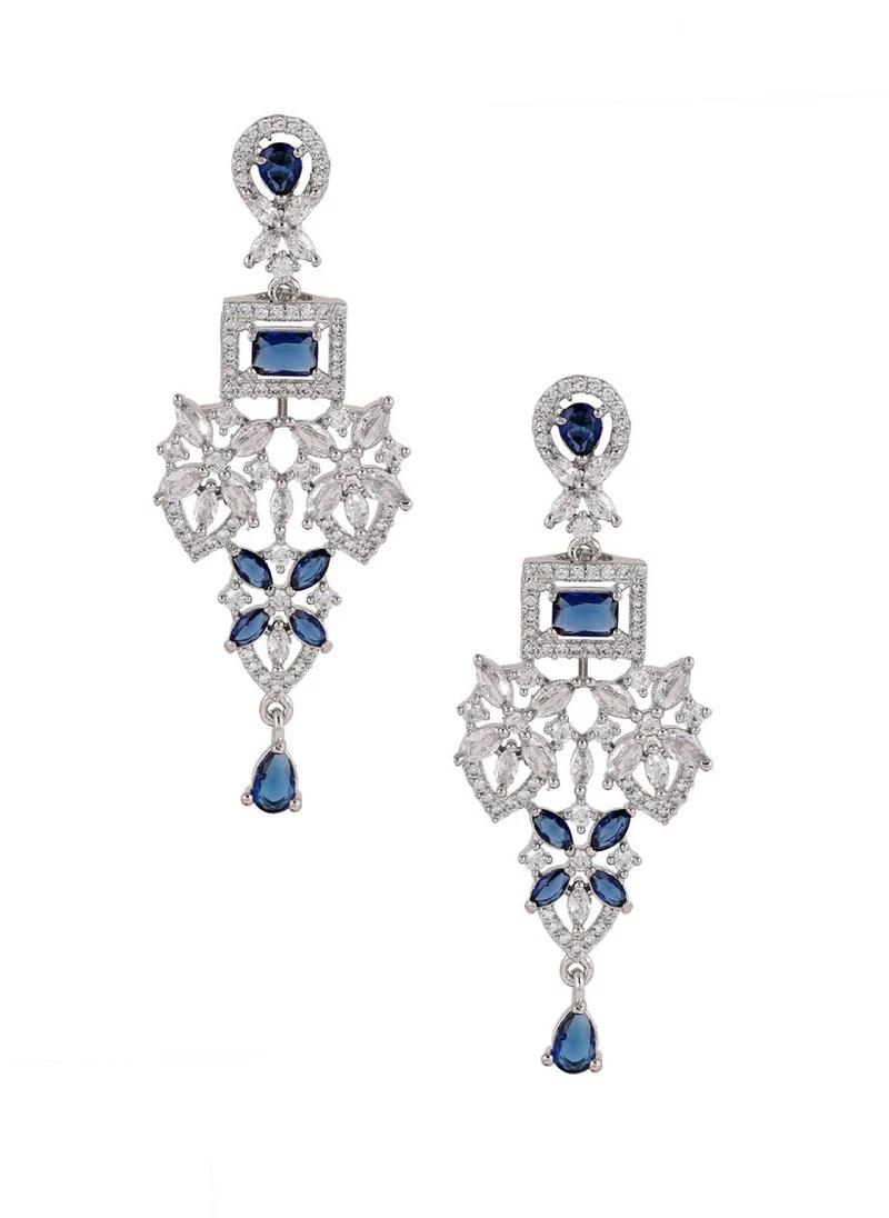 Priyaasi Plated American Diamond Contemporary Drop Earrings