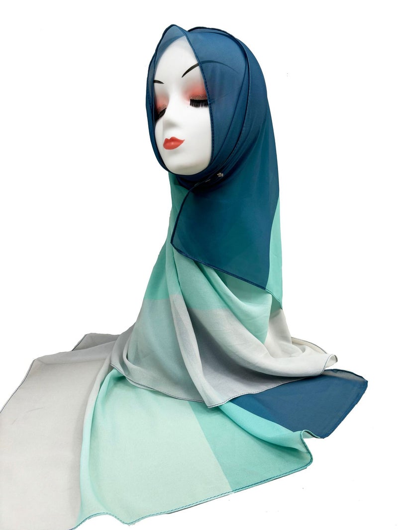 Live-Streamed Headscarf, Pearl Chiffon Long Scarf, Solid Color Long Silk Scarf, Shein Scarf, Indonesian Malay Scarf - Image 1