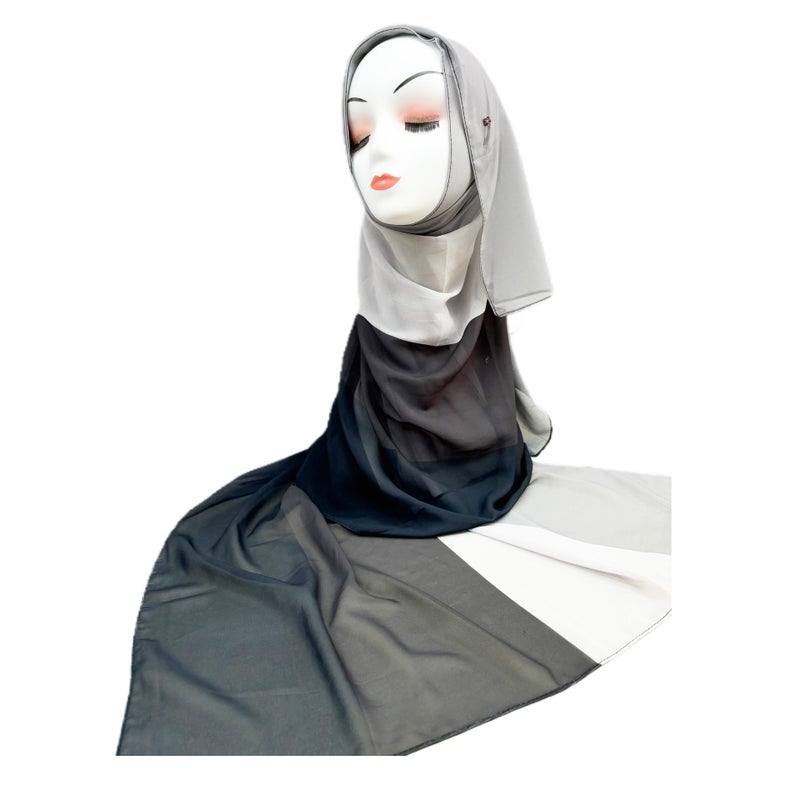 Live-Streamed Headscarf, Pearl Chiffon Long Scarf, Solid Color Long Silk Scarf, Shein Scarf, Indonesian Malay Scarf - Image 5