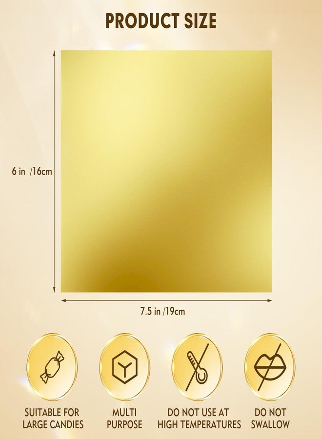 HRXMS Chocolate Bar Wrappers 120pcs - 6x7.5 Inch Gold Foil Paper with Thick Backing | Premium Candy Wrappers for Homemade Chocolate Bars, Candies, Holiday Gifts | Reusable Food-Grade Packaging - Image 2