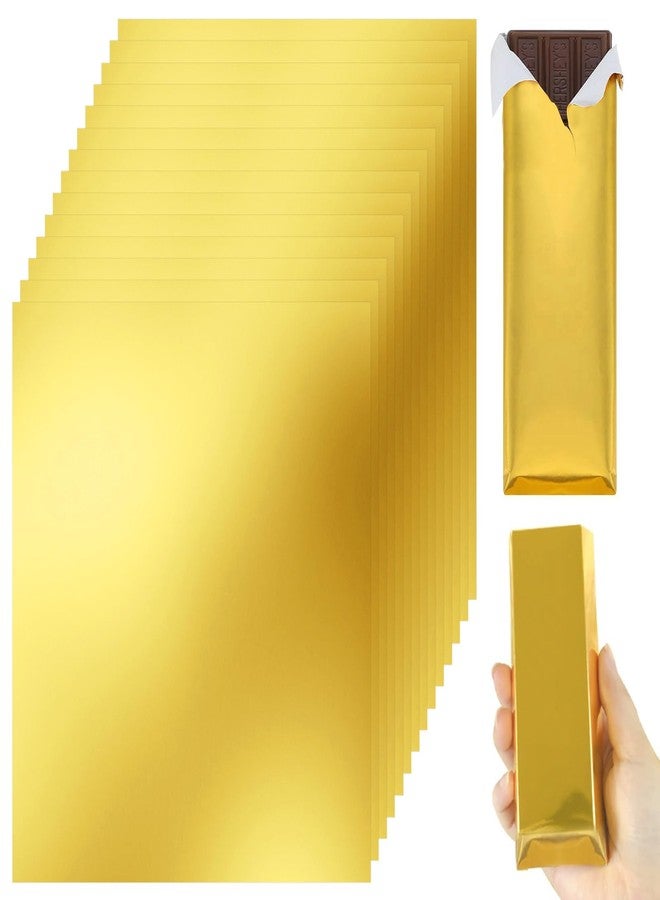 HRXMS Chocolate Bar Wrappers 120pcs - 6x7.5 Inch Gold Foil Paper with Thick Backing | Premium Candy Wrappers for Homemade Chocolate Bars, Candies, Holiday Gifts | Reusable Food-Grade Packaging - Image 1