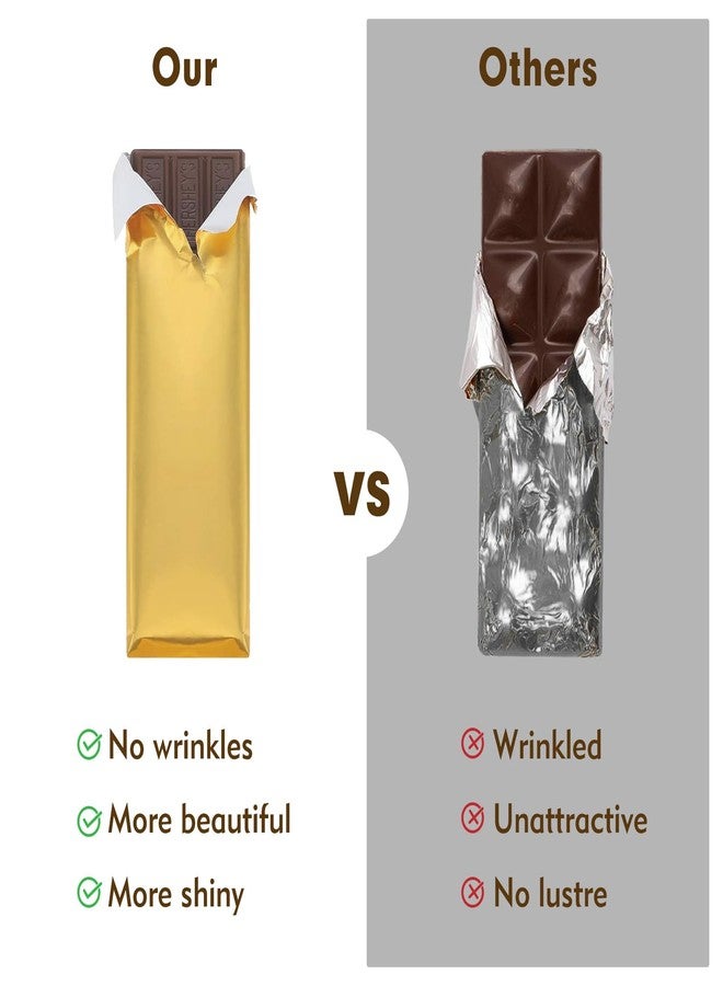 HRXMS Chocolate Bar Wrappers 120pcs - 6x7.5 Inch Gold Foil Paper with Thick Backing | Premium Candy Wrappers for Homemade Chocolate Bars, Candies, Holiday Gifts | Reusable Food-Grade Packaging - Image 4