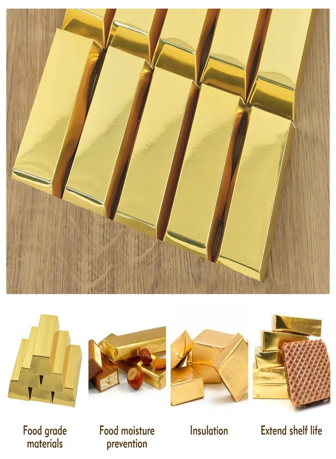HRXMS Chocolate Bar Wrappers 120pcs - 6x7.5 Inch Gold Foil Paper with Thick Backing | Premium Candy Wrappers for Homemade Chocolate Bars, Candies, Holiday Gifts | Reusable Food-Grade Packaging - Image 5
