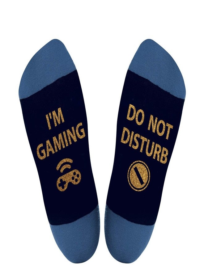 جوارب ألعاب مضحكة من أغريموني للرجال والنساء والمراهقين - جوارب مرحة بتصميم "ممنوع الإزعاج"، هدية مثالية لأعياد الفصح، عيد الأب، عيد الحب، الكريسماس، وأعياد الميلاد - أزرق - Image 3