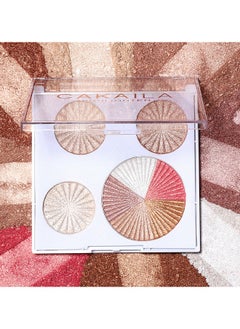 CAKAILA Highlighter Powder —Palette, Makeup Palette Facial Bronzers Illuminator Palette Highlighter Baked Waterproof Long Lasting Brilliant Lighten Skin Color (6 Color))  - Image 2