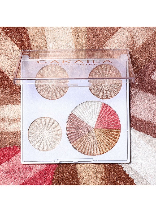 CAKAILA Highlighter Powder —Palette, Makeup Palette Facial Bronzers Illuminator Palette Highlighter Baked Waterproof Long Lasting Brilliant Lighten Skin Color (6 Color))  - Image 2