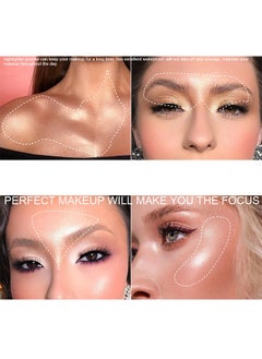 CAKAILA Highlighter Powder —Palette, Makeup Palette Facial Bronzers Illuminator Palette Highlighter Baked Waterproof Long Lasting Brilliant Lighten Skin Color (6 Color))  - Image 3