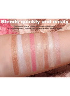 CAKAILA Highlighter Powder —Palette, Makeup Palette Facial Bronzers Illuminator Palette Highlighter Baked Waterproof Long Lasting Brilliant Lighten Skin Color (6 Color))  - Image 4