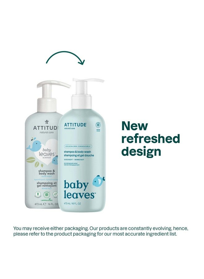 ATTITUDE 2-in-1 Shampoo and Body Wash for Baby, EWG Verified, Dermatologically Tested, Vegan, Good Night, 16 Fl Oz - Image 1