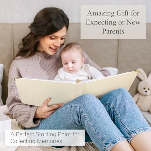 Olive & Lark Baby Book Keepsake Boy or Girl Timeless Baby Memory Book First 5 Years for Baby Shower Gender Neutral Baby Scrapbook New Mom Gift Baby Journal from Birth to Age 5 Milestone Book Beige - Image 2