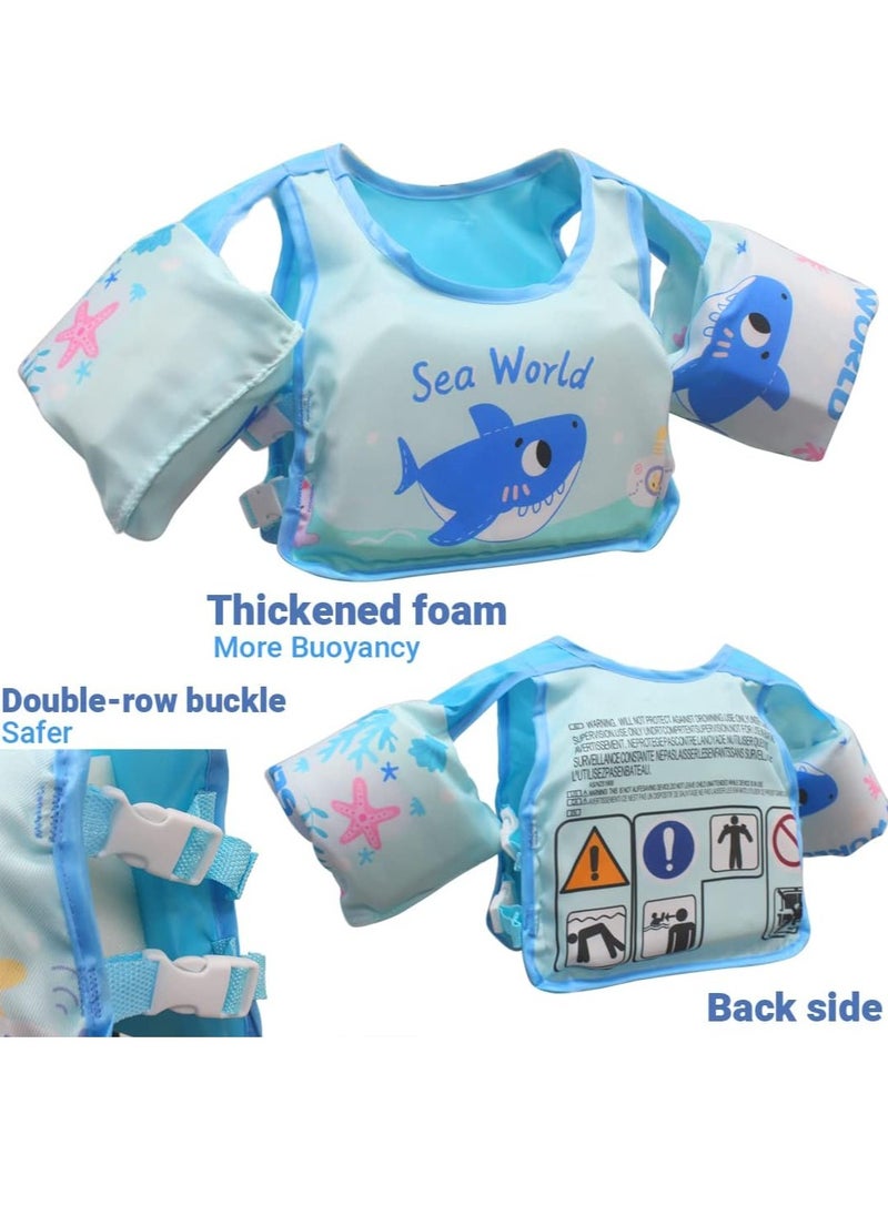 Generic - Kids Swim Vest for Toddler Learn to Swim Children's Float Swimsuit  Boys and Girls Safety Swim Jacket for 2-6 Years Old (Blue Shark) - Image 1