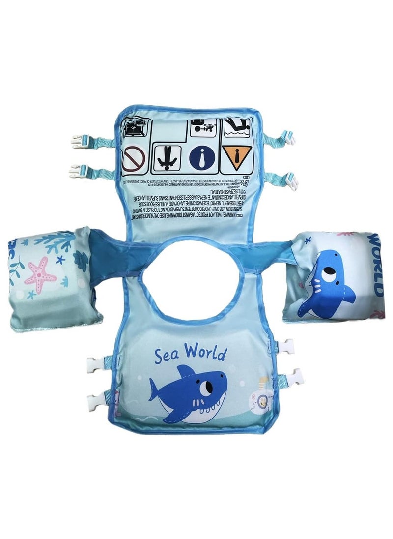 Generic - Kids Swim Vest for Toddler Learn to Swim Children's Float Swimsuit  Boys and Girls Safety Swim Jacket for 2-6 Years Old (Blue Shark) - Image 1