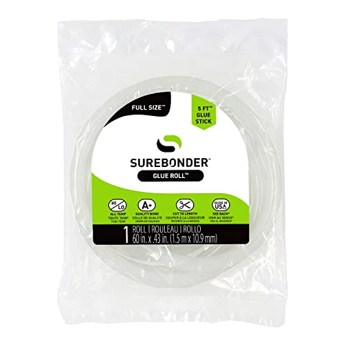 Surebonder Full-Size Hot Glue Stick Roll, Clear, 5 Ft Length, 0.43 Inch Diameter - Uninterrupted Gluing, All Purpose for Crafting and DIY, Clear - Image 1