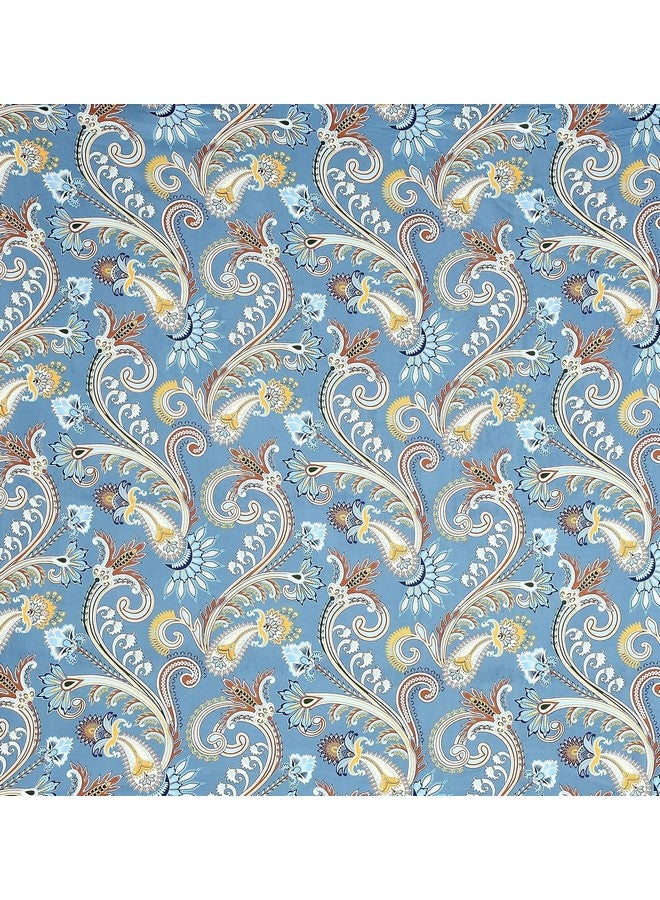 SHOMES أغطية مجموعة ديوان مطبوعة من القطن الناعم النقي SHOMES - 8 قطع - 1 ملاءة سرير مفرد (60 X 90) مع 5 وسائد (16 X 16)، 2 غطاء وسادة طويلة (16 X 32) - أزرق جايفوري - Image 4