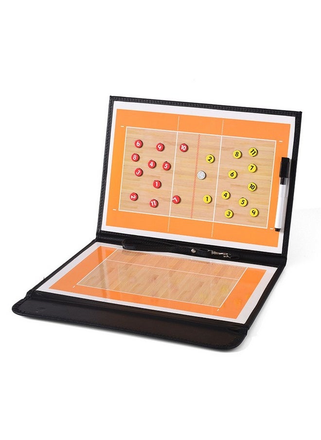 Pure Vie - Vie Foldable Volleyball Coaching Board Volleyball Coaches Tactical Magnetic Clipboard Strategy Blackboard With Player Markers, Erase, Pen - Volleyball Sporting Gift Training Assistant Equipment - Image 1