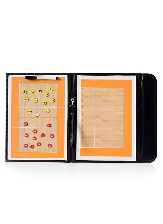 Pure Vie - Vie Foldable Volleyball Coaching Board Volleyball Coaches Tactical Magnetic Clipboard Strategy Blackboard With Player Markers, Erase, Pen - Volleyball Sporting Gift Training Assistant Equipment - Image 1