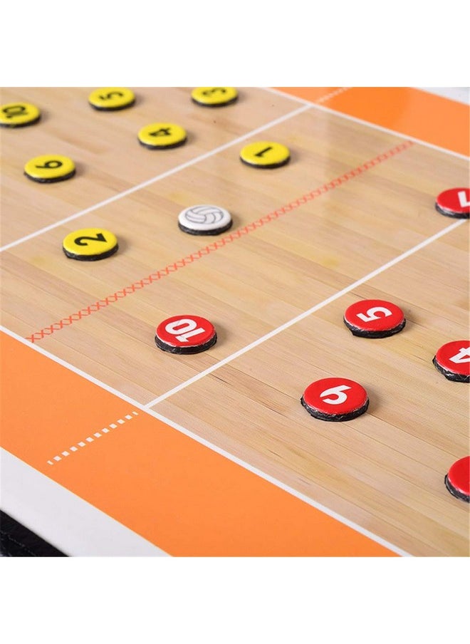Pure Vie - Vie Foldable Volleyball Coaching Board Volleyball Coaches Tactical Magnetic Clipboard Strategy Blackboard With Player Markers, Erase, Pen - Volleyball Sporting Gift Training Assistant Equipment - Image 1