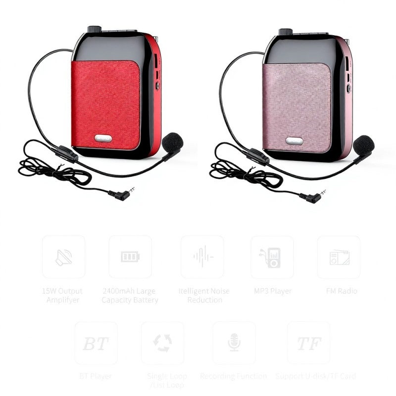 Voice Amplifier: 15W Power, 2400mAh Battery, Intelligent Noise Reduction Portable Microphone - Compact Design, Multi-Functional Personal Voice Amplifier for Teachers, Tour Guides, Conference Hosts - Image 5