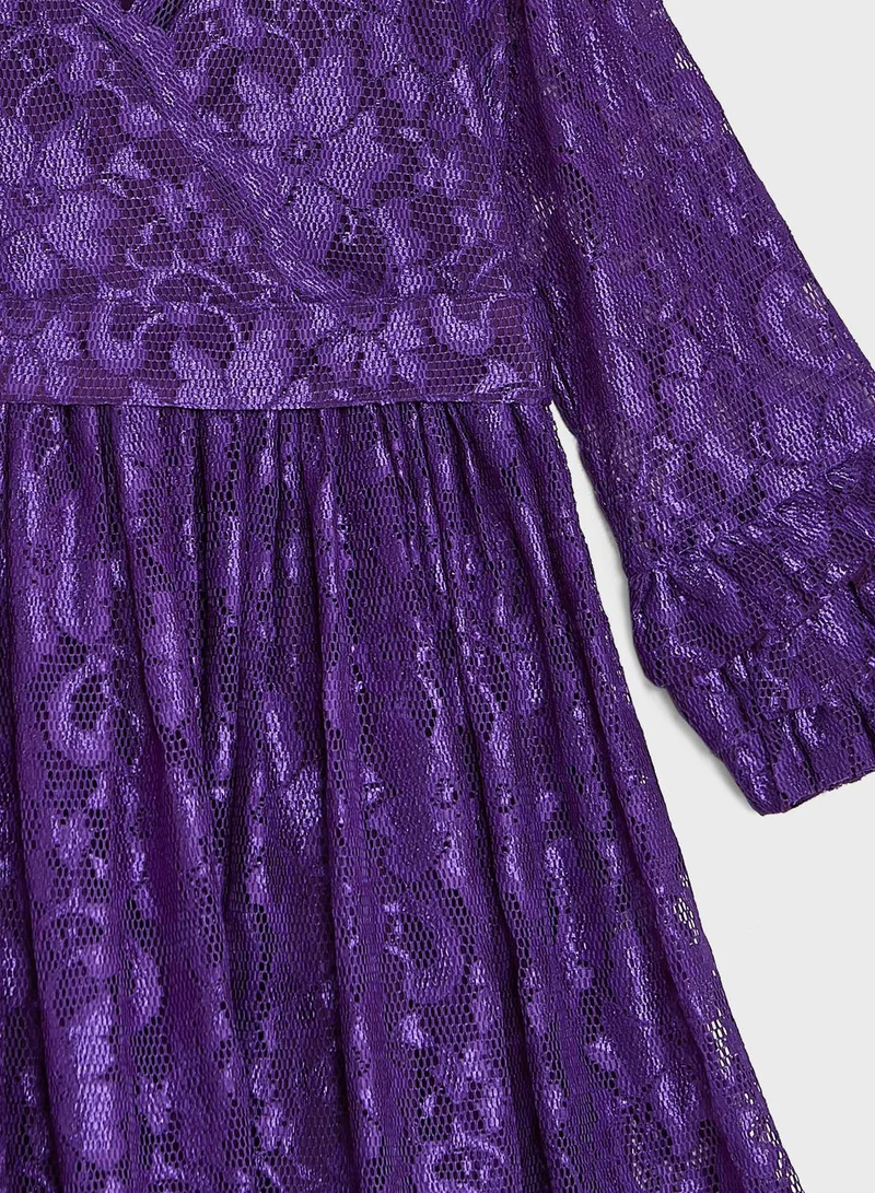 Little Golden Apple Lace Ruffle Dress