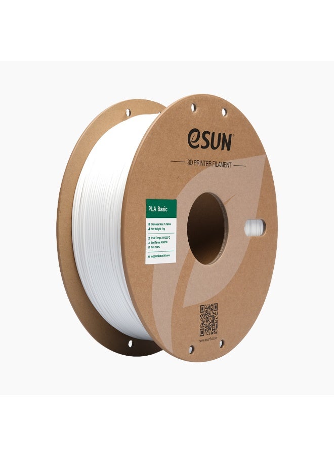 eSUN PLA خيوط أساسية 1.75 مم، خيوط طابعة ثلاثية الأبعاد PLA أساسية، دقة الأبعاد +/- 0.03 مم، 1 كجم بكرة (2.2 رطل) خيوط طباعة ثلاثية الأبعاد للطابعات ثلاثية الأبعاد، أبيض