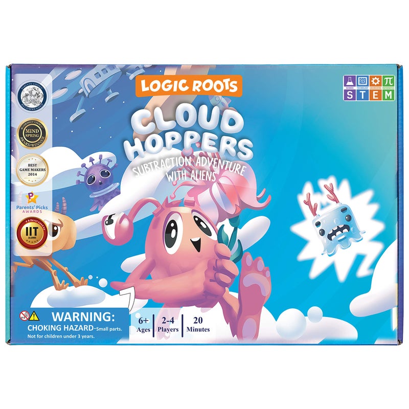 Logic Roots Cloud Hoppers Addition and Subtraction Game Fun Math Board Game for 68 Year Olds Easy to Play Educational Game for Kids at Home Perfect STEM Toy Gift for Girls Boys Grade 1 Up - Image 4
