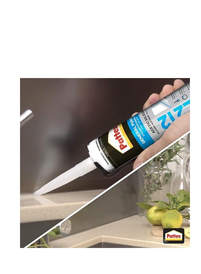 باتكس SL212 سيليكون أسيتيك شفاف للأغراض العامة - مقاوم للحرارة وسريع الجفاف ومضاد للعفن الفطري لإحكام وإغلاق النوافذ، الأبواب، الحمامات والمطابخ - مانع تسرب متعدد الاستخدامات للنوافذ، الأبواب، الأحواض، البانيوهات والمراحيض - Image 5