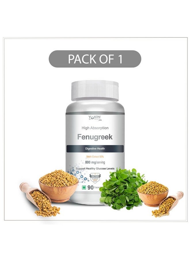Vokin Biotech Fenugreek Seed Extract Supplement 500mg, Silymarin Extract 300mg Support Healthy Glucose Levels,90 capsules (Pack of 1) - Image 5