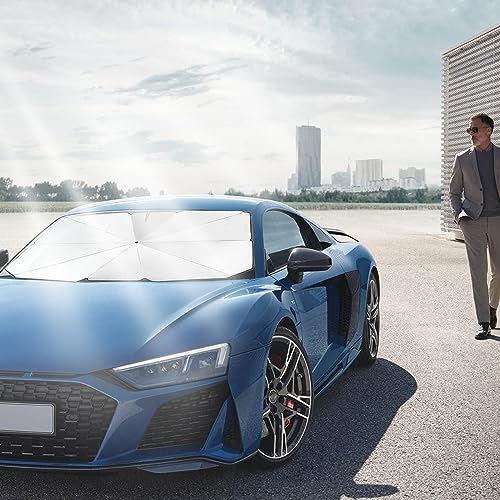 Un1que Car Windshield Sun Shade Protector- Foldable Car Shades for Windows, 3 Layers UV Block Umbrella, Front Window Heat Insulation Car Accessories for SUV, Hatchback, Sedan (Medium Size) - Image 2