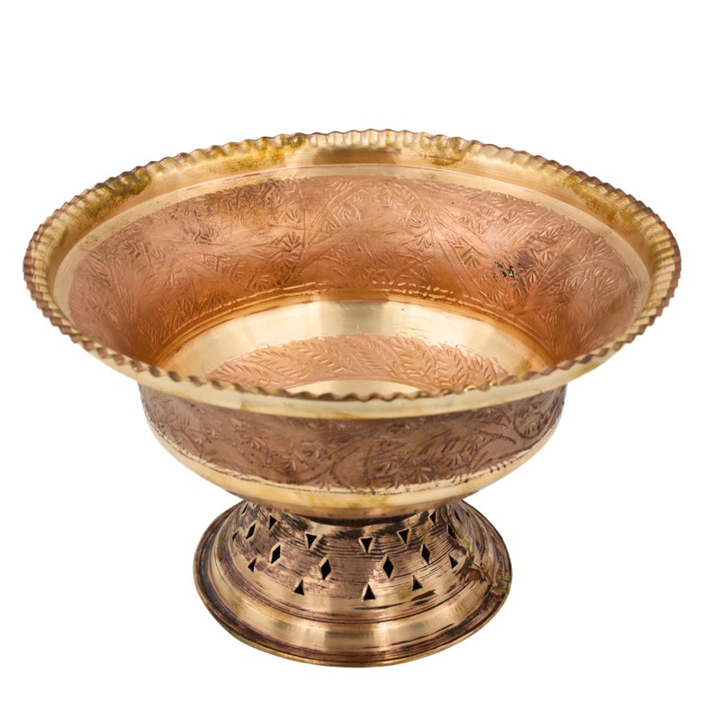 NATRIEL Pure Kashmiri Copper Thalban Jhal Authentic Cultural Sophistication Copper Decorative Platter - Image 1