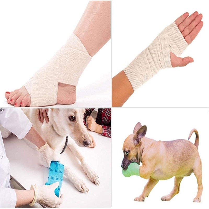 Qpets® ® 9 قطع ضمادات كريب لتثبيت الوشم وحماية الأظافر والأصابع غير المنسوجة ذاتية اللصق شريط كريب مرن قوي مجموعة شريط كينيسيوLOGY - Image 3
