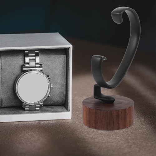 Yardenfun Watch Display Stand Show Rack Wrist Watch Holder Wrist Watch Display Holder Wrist Watch Displaying Holder Watch Stand Men and Women Black Walnut Storage Rack Wood, 10.50X4.80X4.80CM - Image 3