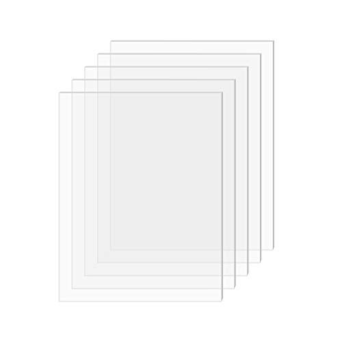 SimbaLux Acrylic Sheet Clear Cast Plexiglass 5” x 7” 0.08” Thick (2mm) Pack of 5 Transparent Plastic Plexi Glass Board with Protective Paper for Photo Frame Replacement, DIY Display Projects, Craft - Image 1