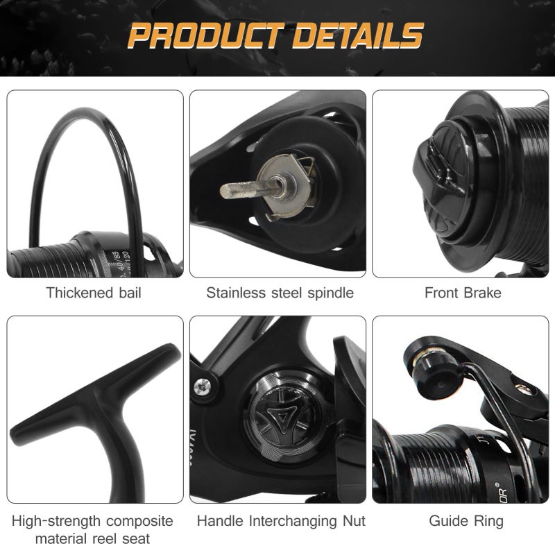 COONOR 9+1BB Speed Ratio Fishing Reel with Dual Brake System Smooth Spinning Reel with Dual Spool Interchangeable Handle Fishing Tackle - Image 3