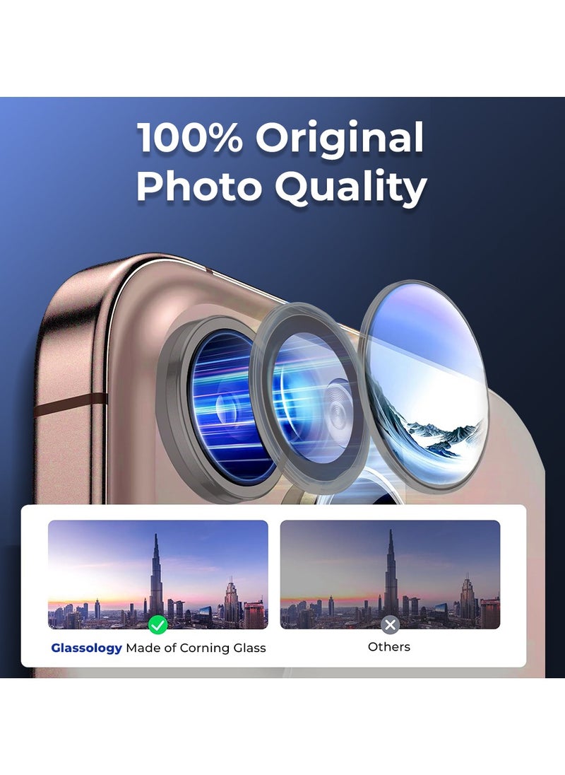 glassology iPhone 16 Pro Lens Guard Scratch Resistant Anti-Fingerprint Camera Protection (Grey)  - Image 3