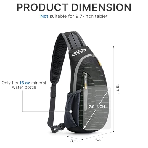 G4Free Sling Bag for Men Women, Small Crossbody Backpack Lightweight Chest Shoulder Bags for Travel, Outdoor and Sports (Black) - Image 4