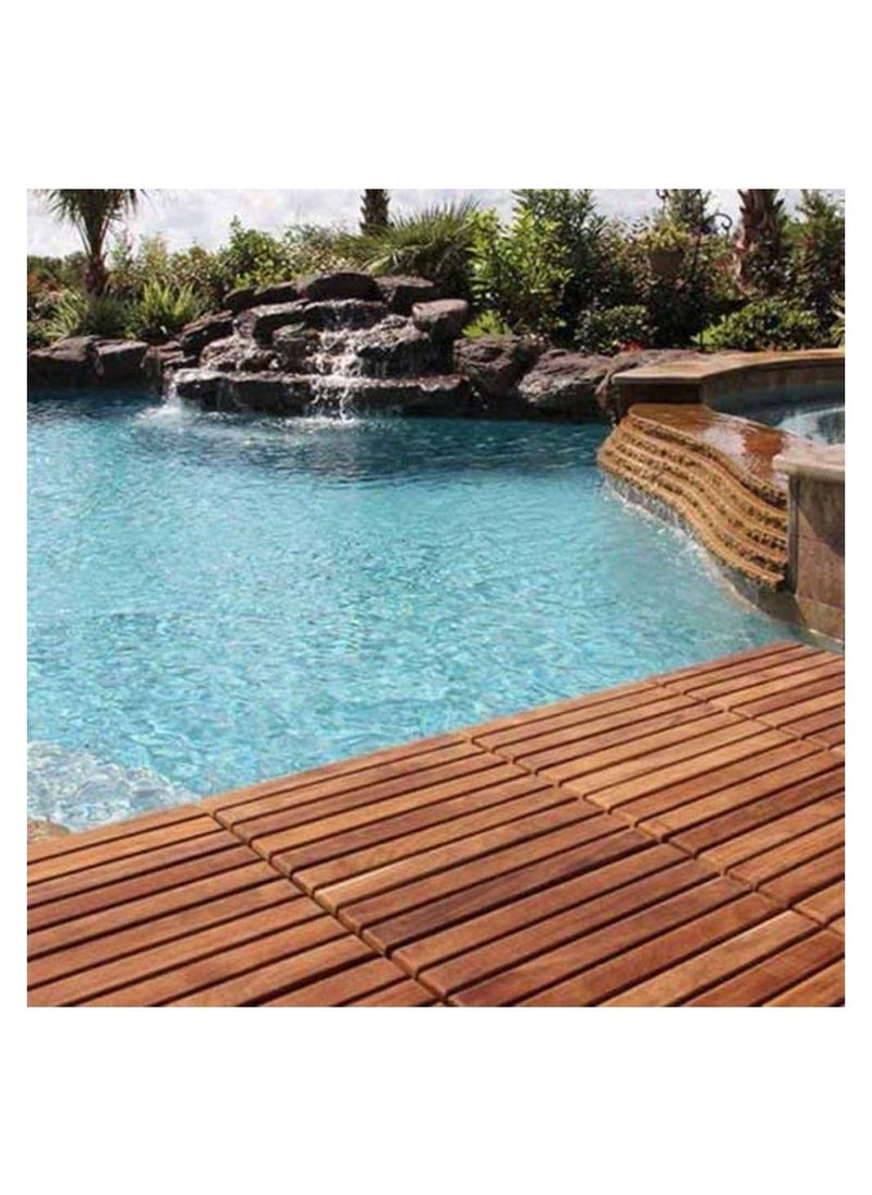 LINGWEI Wooden Decking Tiles, 31x31x3cm(6pcs)  - Image 2
