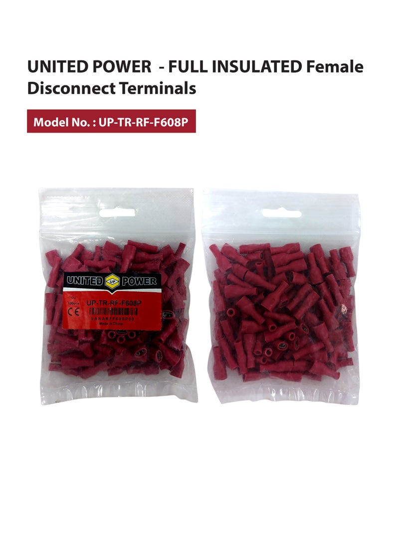 UNITED POWER Fully Insulated Female Disconnect Terminals, AWG Crimp Connectors, Electrical Spade Terminals - Image 5