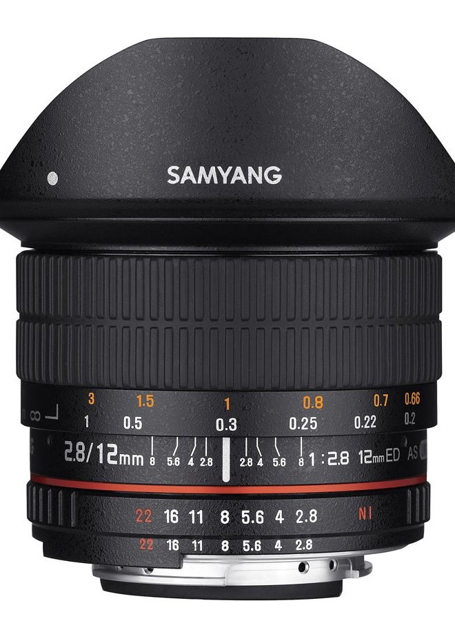 Samyang 12mm F2.8 Ultra Wide Fisheye Lens for Canon EOS EF DSLR Cameras - Full Frame Compatible  - Image 1